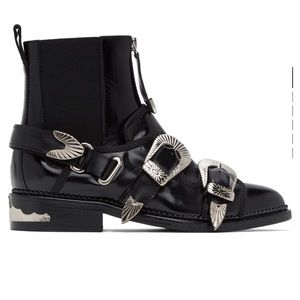 TOGA PULLA black two buckle western boots